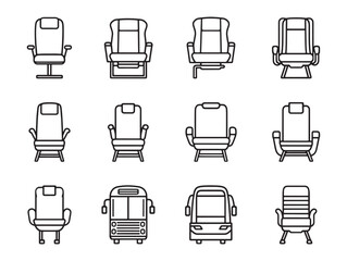 Bus Interior Seat Line Art Design