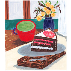 choco/late cake with flowers 