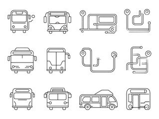 Bus Route Map Line Art Navigation Guide