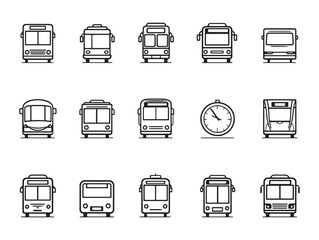 Bus Schedule Line Art Timetable Overview
