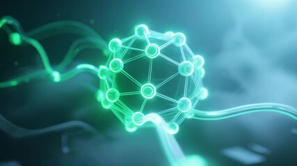 Green Digital Network Quantum Connectivity AI Data Flow Glow Sphere Neon Nodes Cyber Wave Abstract Energy Futuristic Mesh Science Vision Pulsing UHD - Powered by Adobe