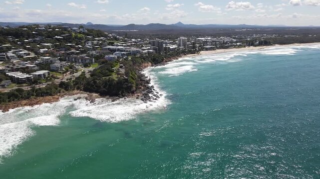 Drone aerial of Coolum Beach in Australia