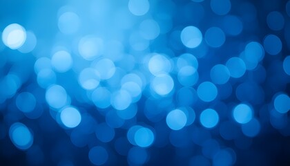 Abstract Blue Defocused Bokeh Background with Soft Light Circles and Dreamy Glow