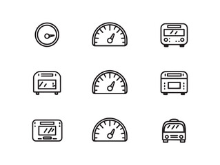 Bus Speedometer Line Art Minimal Illustration