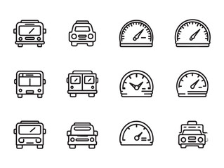 Bus Speedometer Line Art Simple Design