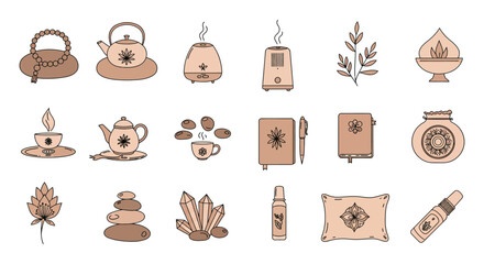 wellness concept set of wellness items for meditation and relaxation promoting mindfulness and a zen lifestyle perfect for spa and yoga blog headers
