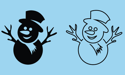 Snowman vector  icon. Winter Holiday Symbol Christmas illustration design. Vector eps 10
