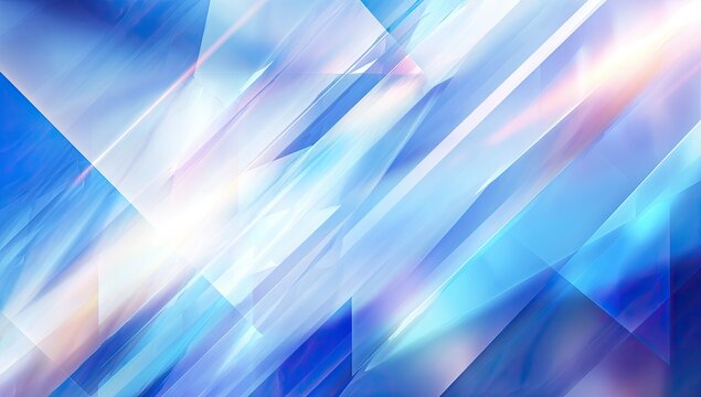 Dynamic geometric composition with overlapping translucent shapes and vibrant color gradations