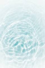 Blue water with ripples on the surface. Defocus blurred transparent blue colored clear calm water surface texture with splashes and bubbles. Water waves with shining pattern texture background.