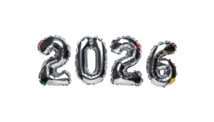 Silver  New year celebration 2026 design vector set of alphabet letters, numbers, and symbols illustration pattern on white background.