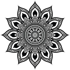 Beautiful floral pattern mandala art isolated on a white background, decoration element for meditation poster, yoga, banner, henna, invitation, cover page, design element mandala art, vector art