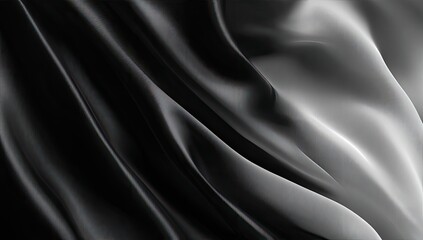 Fototapeta premium Flowing fabric with dark shadows and bright highlights creating a smooth, undulating effect