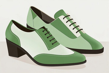 two-tone brogue and oxford shoes in green