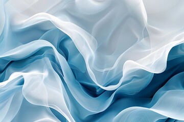 Fototapeta premium fluid abstract composition with overlapping layers of color and texture merging in soft organic shapes for modern graphic design blue satin background