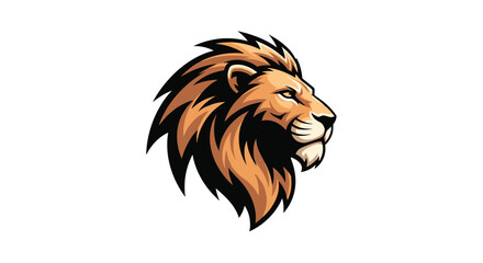 Fototapeta premium Majestic lion's head with flowing mane a symbol of strength and courage.