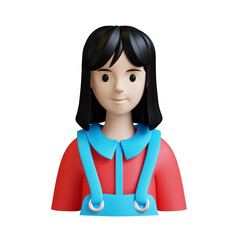 Female Barber icon 3d transparent background