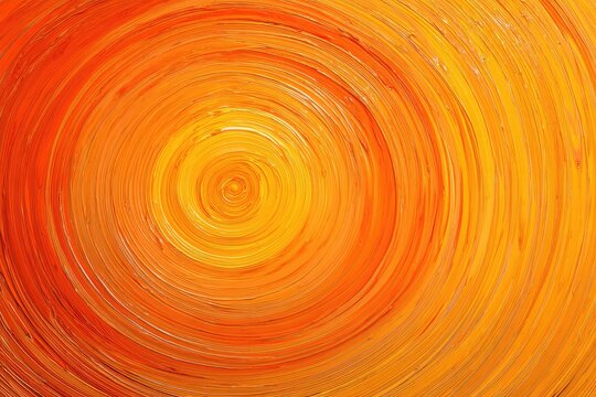 Abstract art showing concentric spiral rings in shades of warm yellow and orange colors
