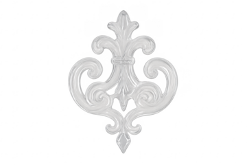 Silver fleur-de-lis ornament with baroque scroll design