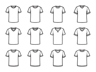 Casual T-shirt line art daily wear