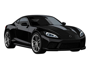 Sleek Black Supercar Vector Luxury Performance Automobile Graphic
