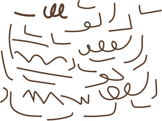 Brown Hand-Drawn Scribbles and Lines Pattern on White Background | Simple doodle background for decoration, textile, or graphic design projects