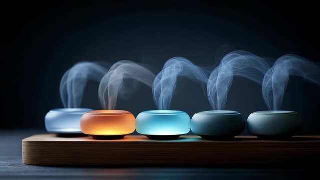 Aroma Diffuser Emitting Smoke Creating a Tranquil Atmosphere