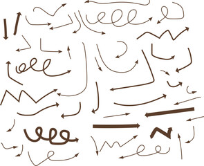 Hand-Drawn Arrow Collection | Doodle Arrows in Brown for Infographics, Web Design, and Presentations