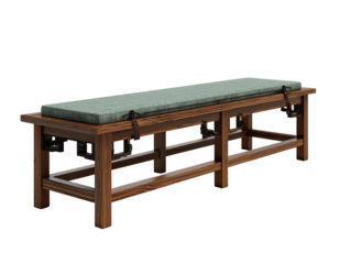 Wooden examination table with padded top