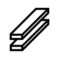 Vector Steel Bar Icon – Double Flat Bar Symbol for Fabrication, Manufacturing, Material, Engineering, and Industrial Design