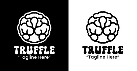 Obraz premium Geometric Truffle Mushroom Logo