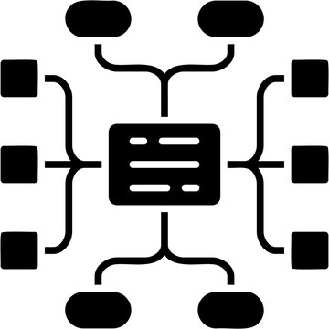Solid Glyph Mind Map Icon