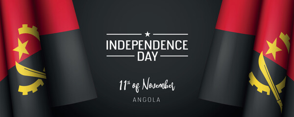 Angola independence day vector banner, greeting card