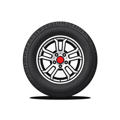 Obraz premium Stylish tire in minimalist design on white background, automotive elegance