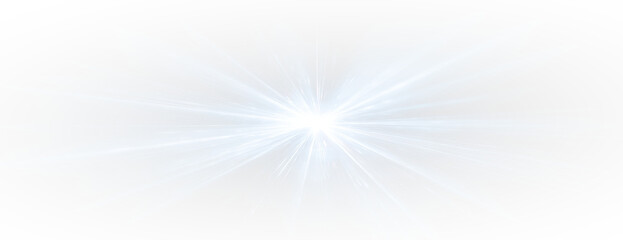 Fototapeta premium PNG sparkles and glowing stars. Bright white burst with magical lens flare and glitter overlay. Festive abstract background for celebration or holiday vector design
