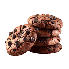 Fototapeta premium Stack of Chocolate Chip Cookies isolated on transparent background