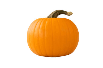 Bright orange pumpkin perfect for autumn harvest festivals and Halloween decorations, evoking warmth and festive spirit for seasonal celebrations
