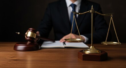 Human rights day celebration with judge symbol of justice and equality