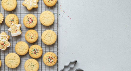 Festive holiday cookies with colorful sprinkles for christmas baking inspiration