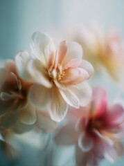 Fototapeta premium Soft focus image of delicate pink and white flowers with dreamy, ethereal quality