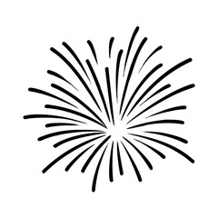 Fireworks line icon. happy new year firework