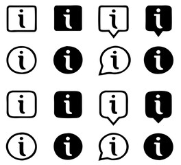 information icon set, info sign, vector illustration