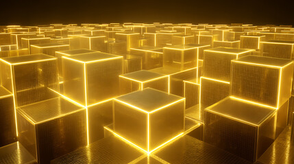 Digital cryptocurrency blocks virtual environment 3d visualization futuristic concept