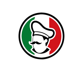 italian Chef Restaurant logo design template vector