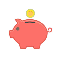 Piggy bank icon. Piggy bank saving money symbol. Baby pig piggy bank. vector illustration