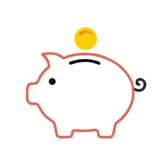 Piggy bank icon. Piggy bank saving money symbol. Baby pig piggy bank. vector illustration