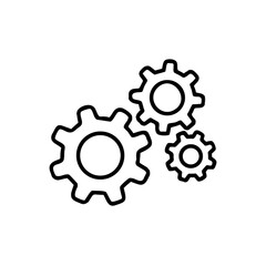 gear icon, Gear Settings thin line symbol, cogwheel, Vector Illustration