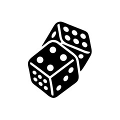 Two Dice icon. casino symbol isolated on White Background, gambling game business concept, Vector Illustration
