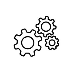 gear icon, Gear Settings thin line symbol, cogwheel, Vector Illustration
