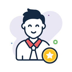Get this amazing icon of best employee in modern style