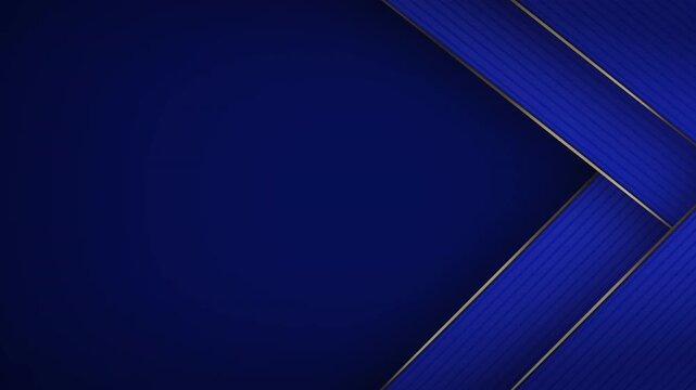 Abstract simple royal blue and gold background video, looping animation